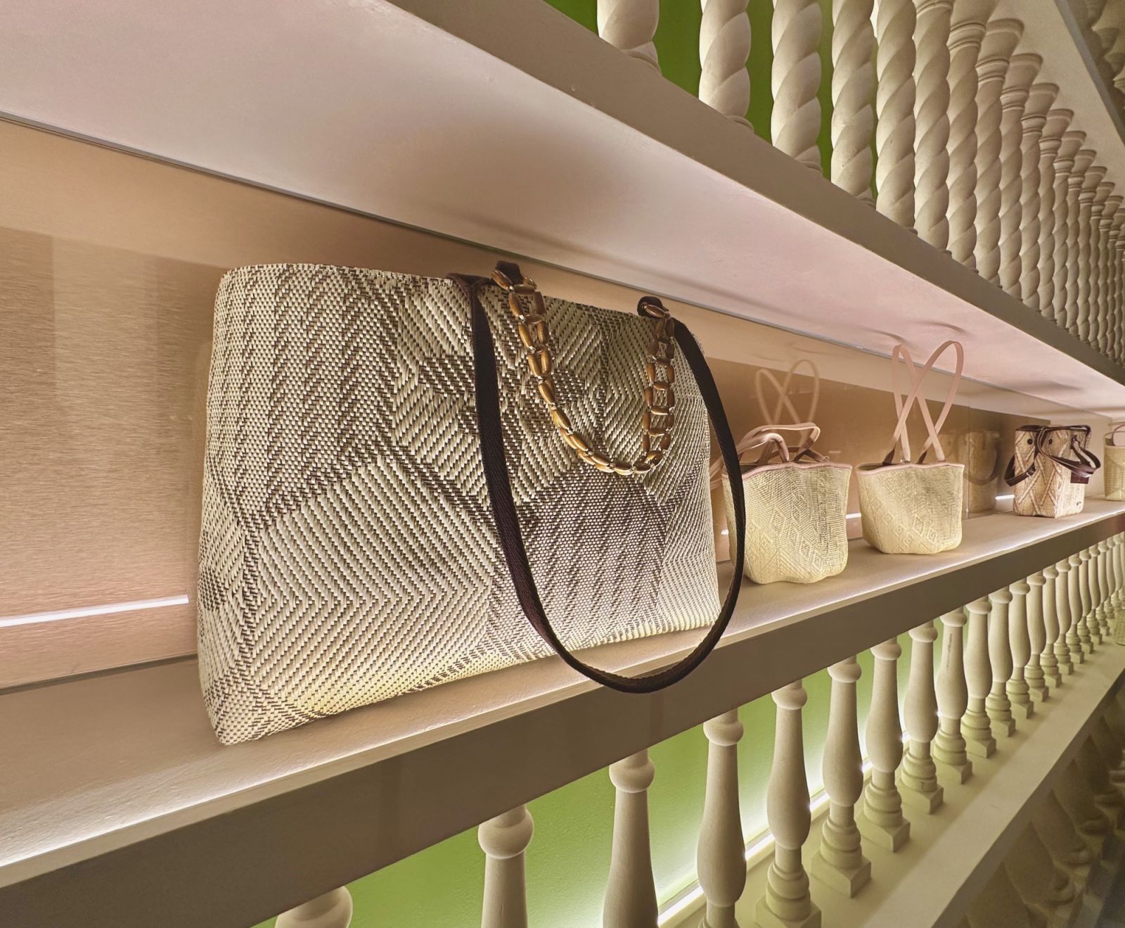 A selection of the brand's popular woven bags