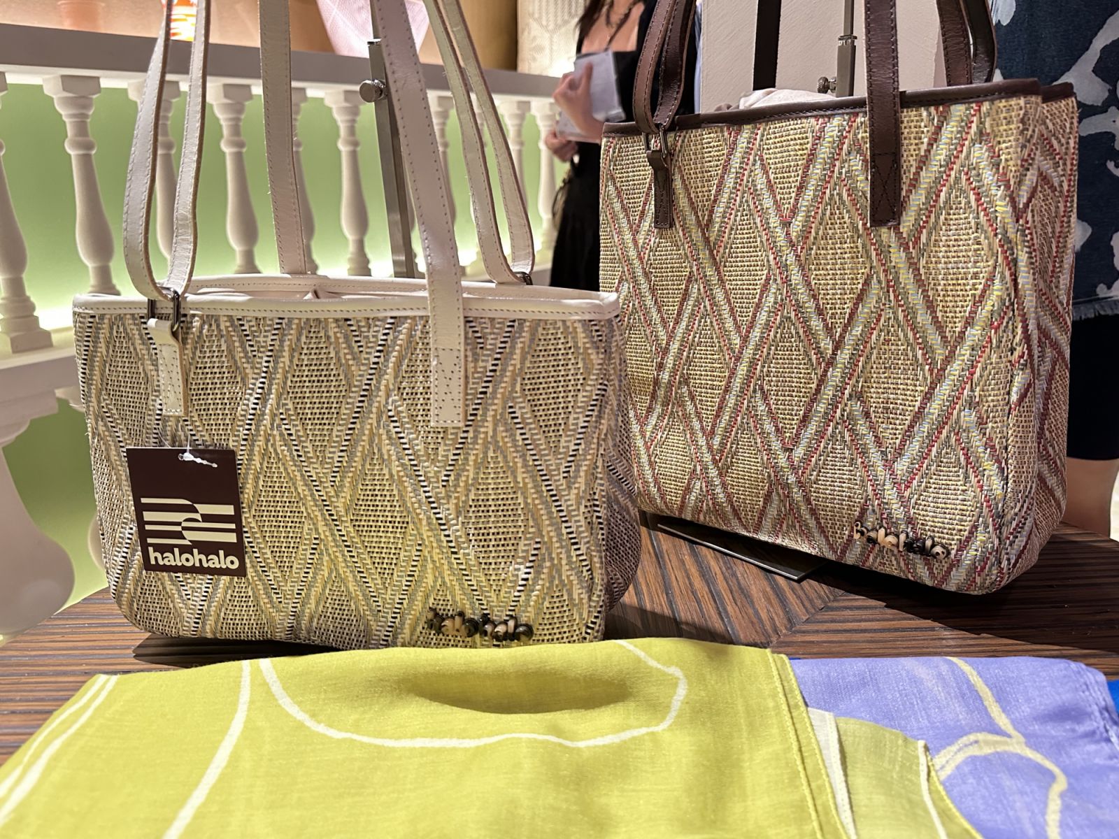 A selection of the brand's popular woven bags