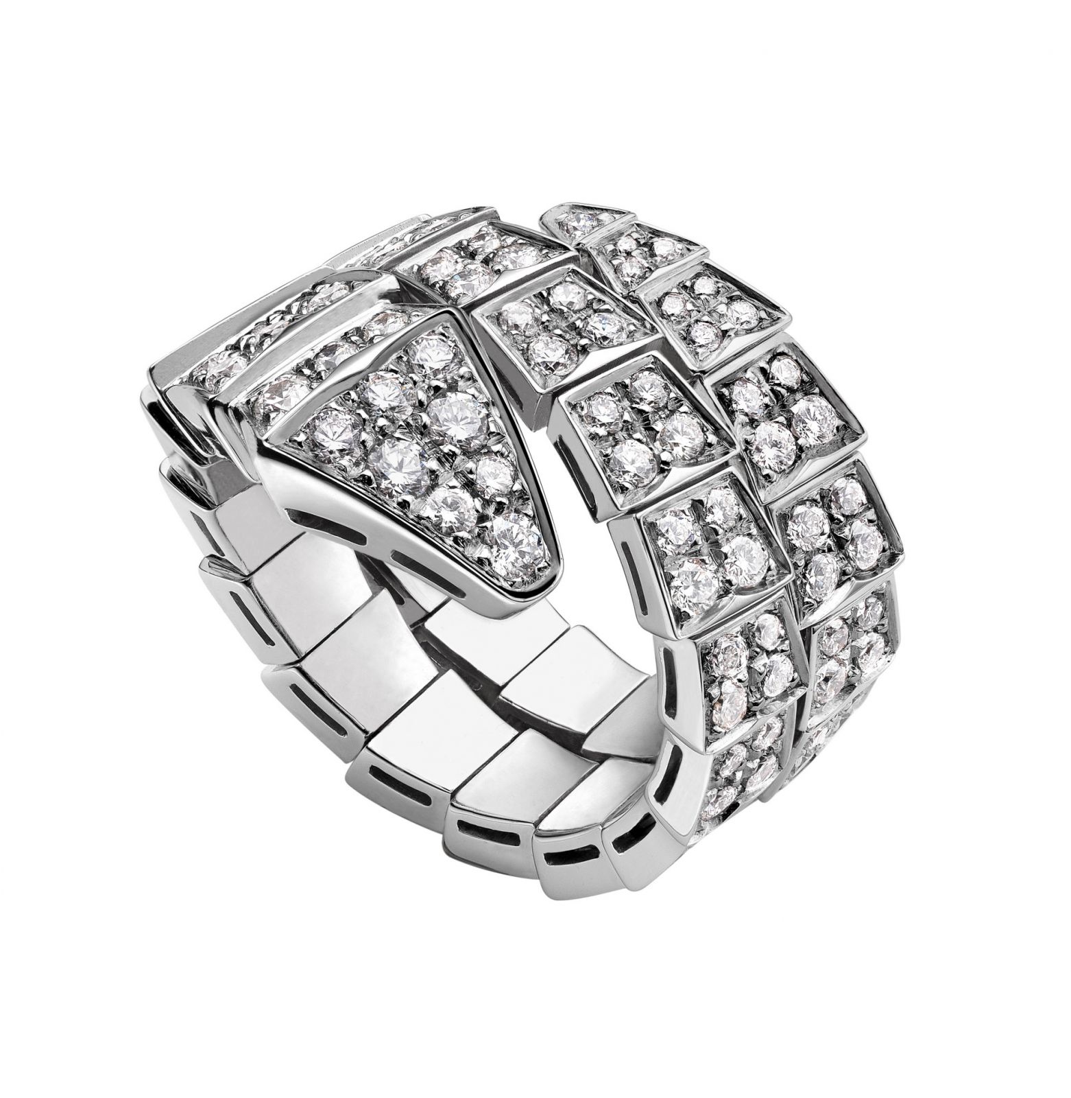 Bulgari Serpenti Viper雙圈鑽石戒指。(Photo: Bulgari)