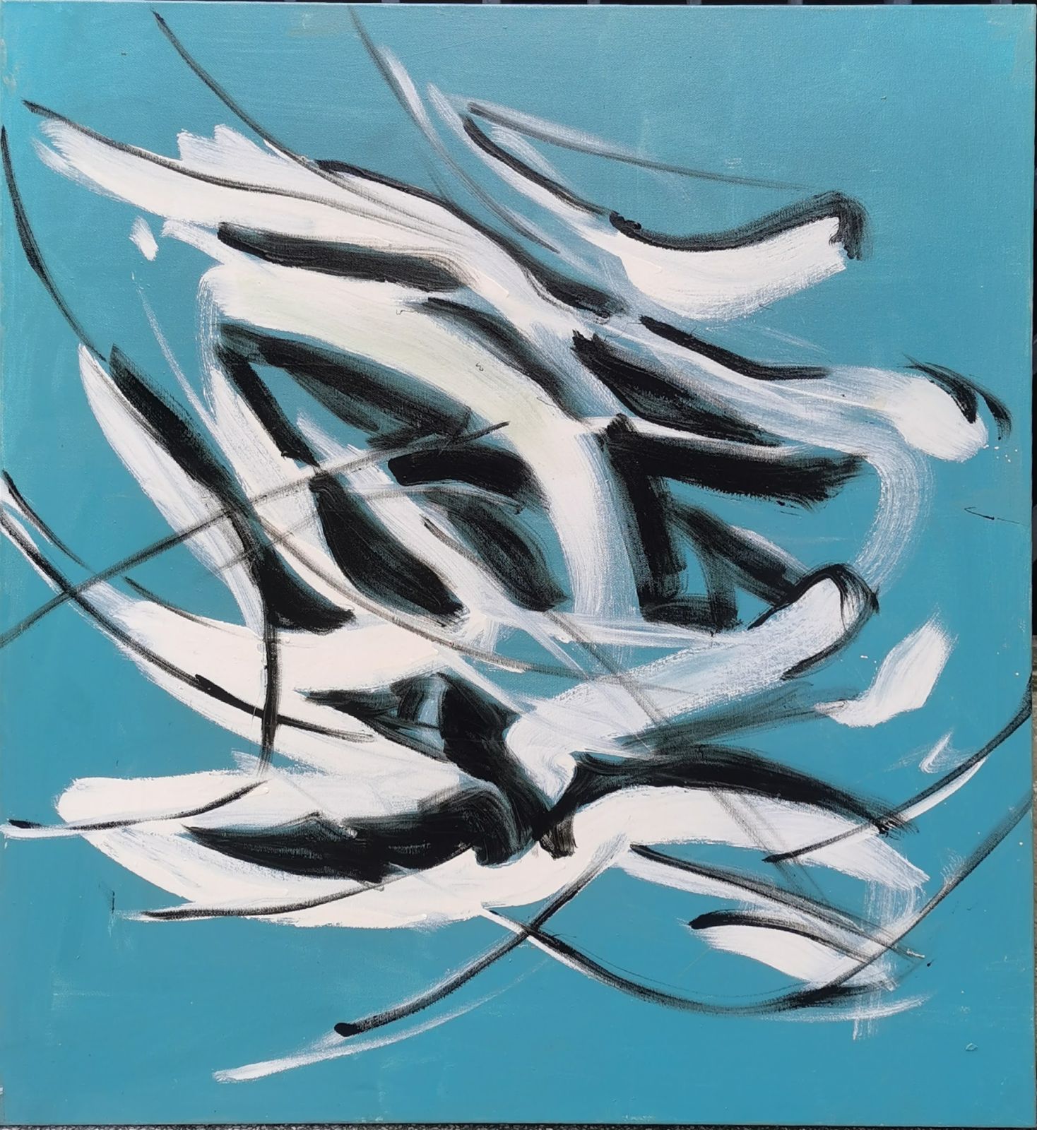 Abstract expressionism is evident in Hijjas' work