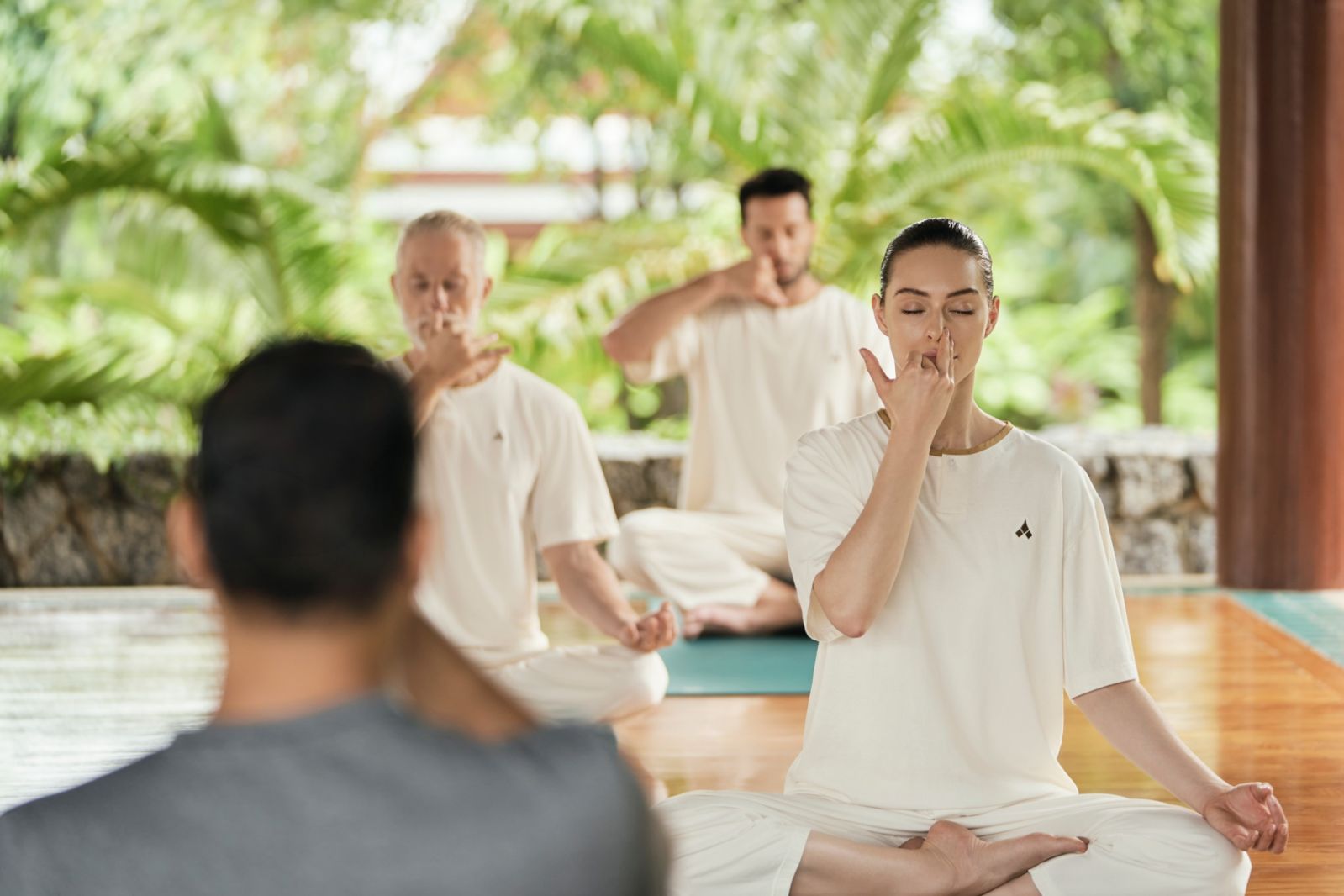 pranayama breathing practice at Chiva-som hua hin