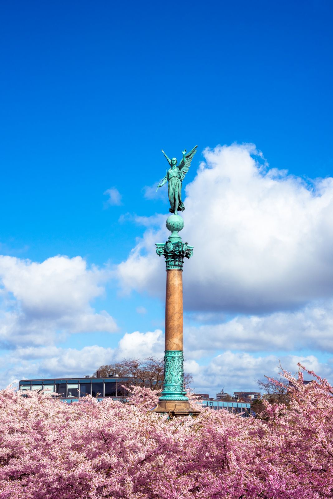 The atmosphere of the Ivar Huitfeldt Column from 1886 at Langelinie park in Copenhagen, Denmark where is commemorate to the death of admiral and men in the battle of Stevns.