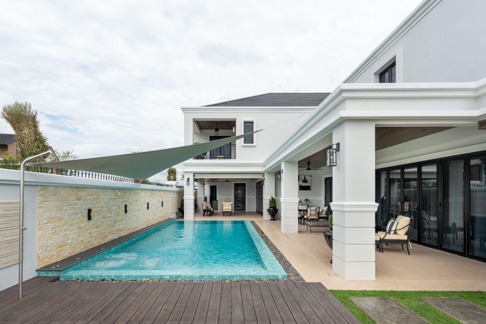The pool is a focal point of the home