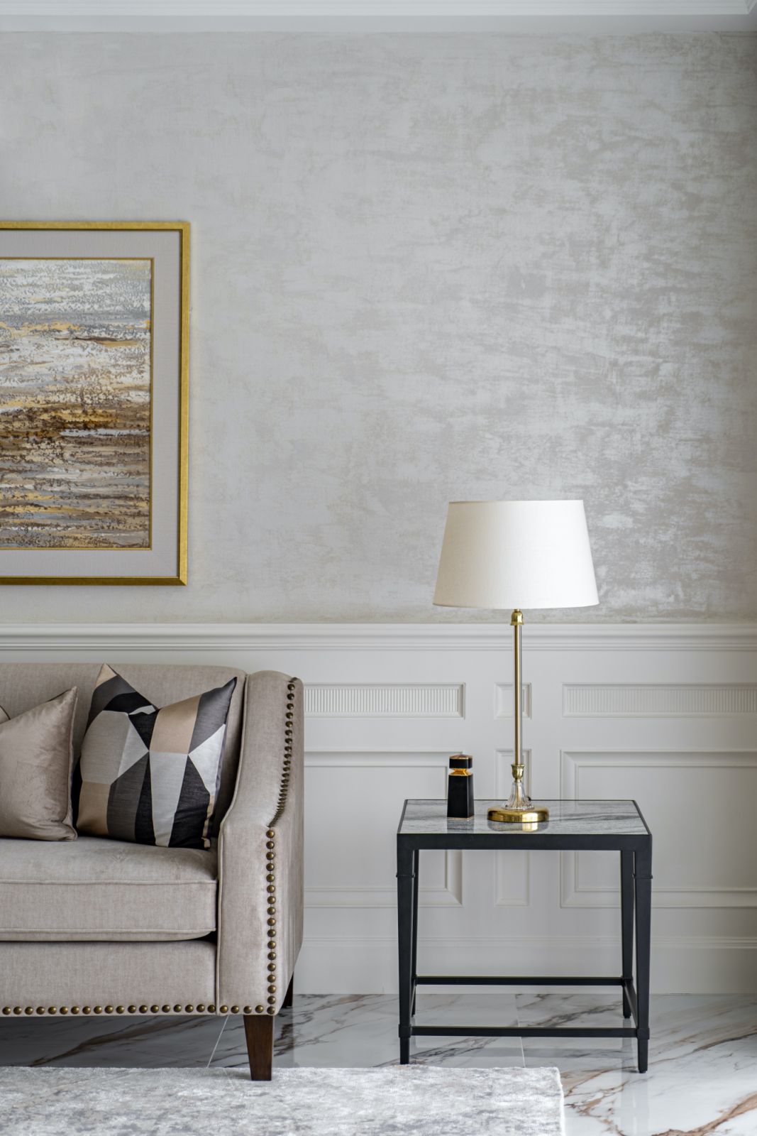 Textural contrasts elevate the shades of taupe