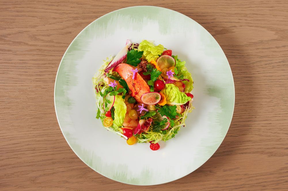 Seafood salad with lobster