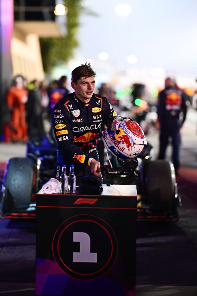 BAHRAIN, BAHRAIN - MARCH 02: Race winner Max Verstappen of the Netherlands and Oracle Red Bull Racing celebrates in parc ferme during the F1 Grand Prix of Bahrain at Bahrain International Circuit on March 02, 2024 in Bahrain, Bahrain. (Photo by Pauline Ballet - Formula 1/Formula 1 via Getty Images)