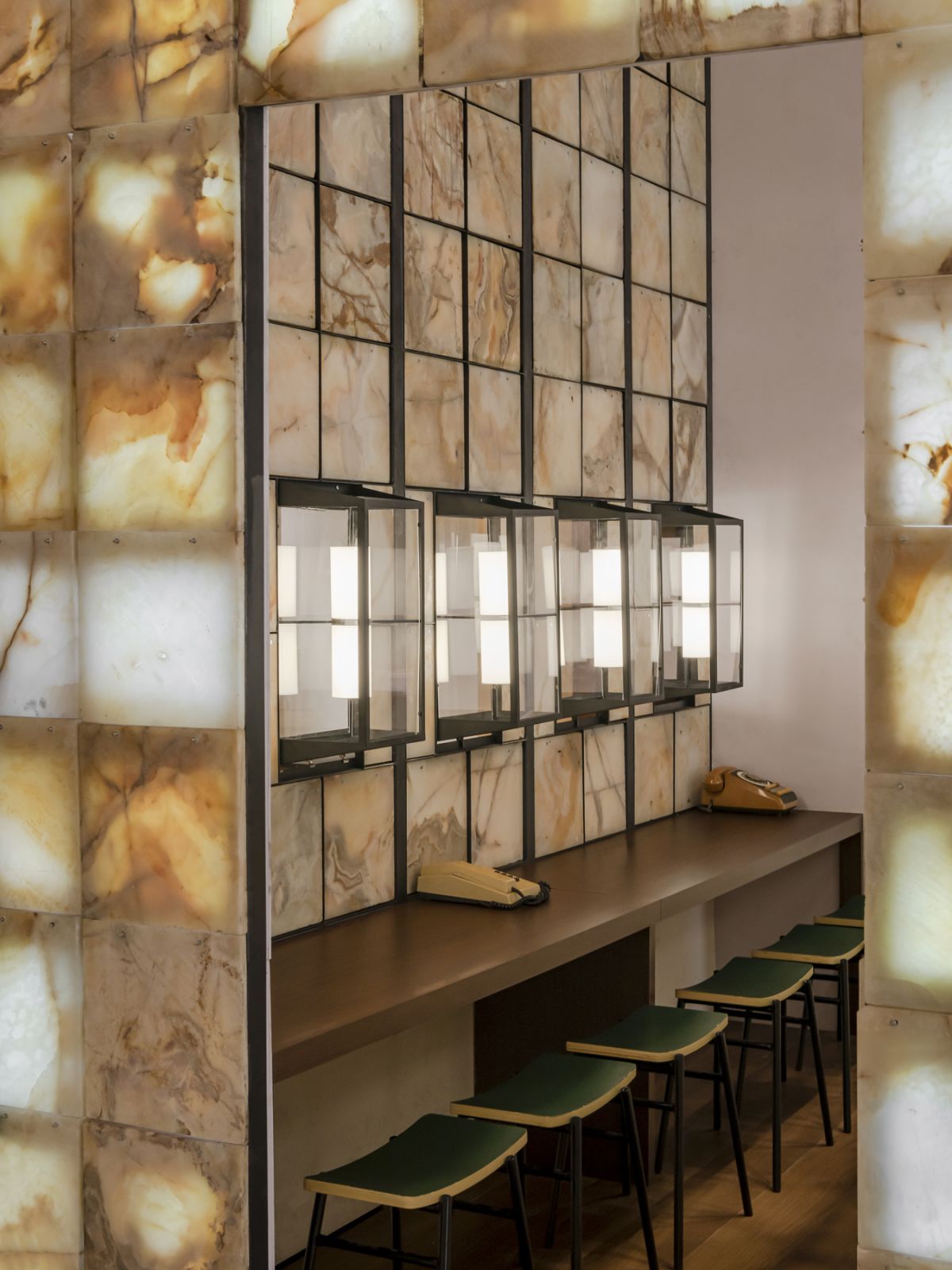 Backlit LED modules mounted on gypsum boards