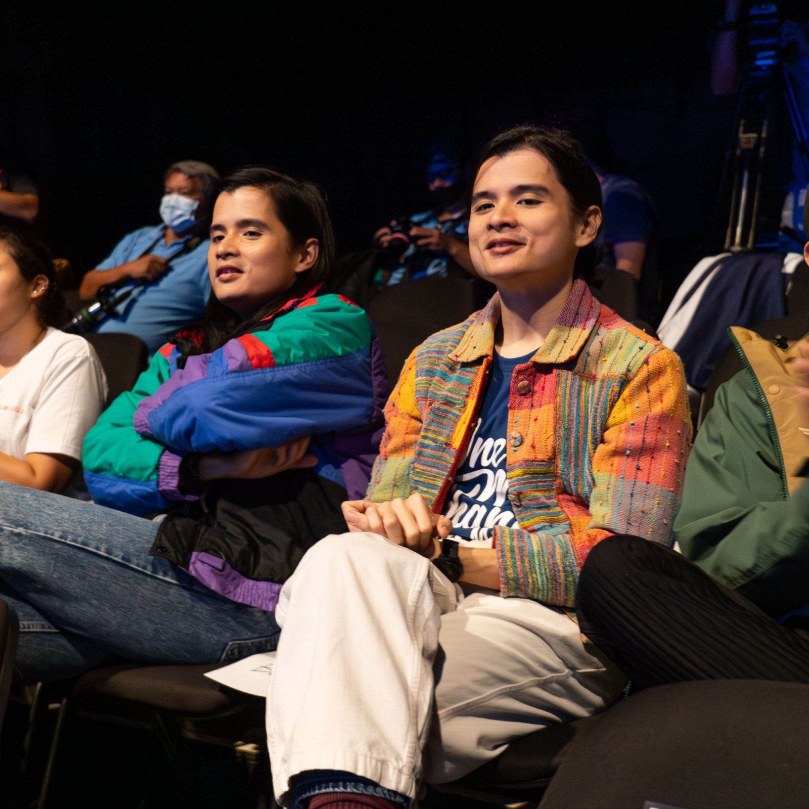 Miguel and Paolo Benjamin of Ben&Ben in the audience for 'One More Chance: The Musical' (Photo by Adi Bontuyan)