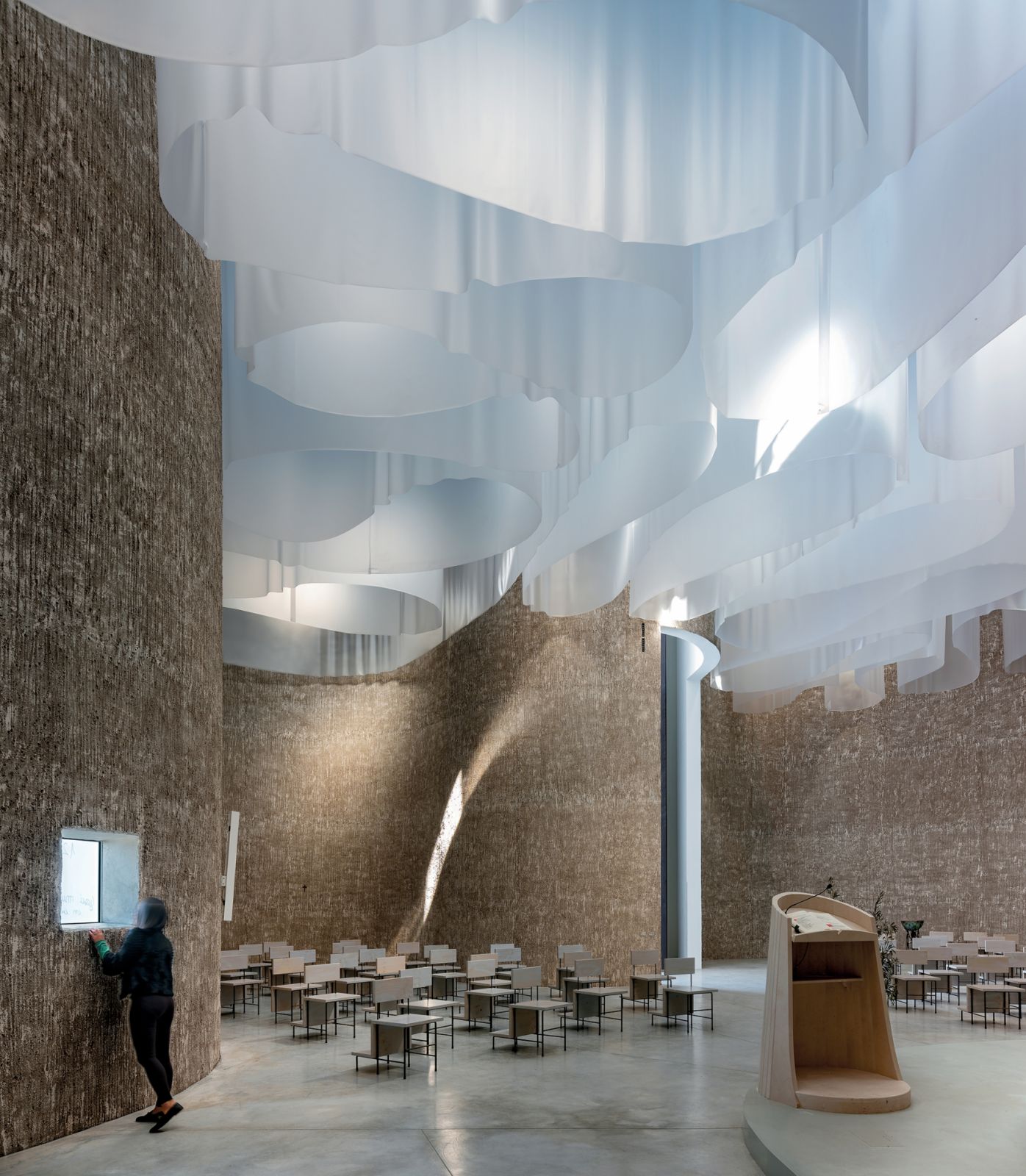 A view of the innovative Santa Maria Goretti Church