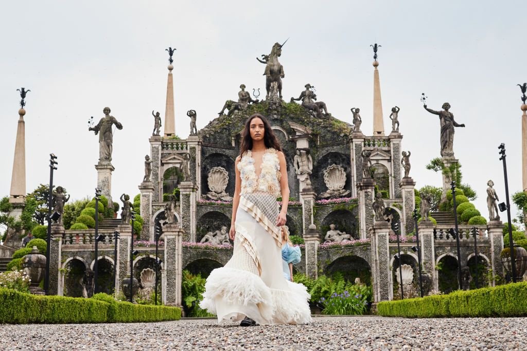 STRESA, ITALY - MAY 24: A model walks the runway at the Louis Vuitton Cruise Show 2024 at Isola Bella on May 24, 2023 in Stresa, Italy. (Photo by Pietro D'Aprano/Getty Images)