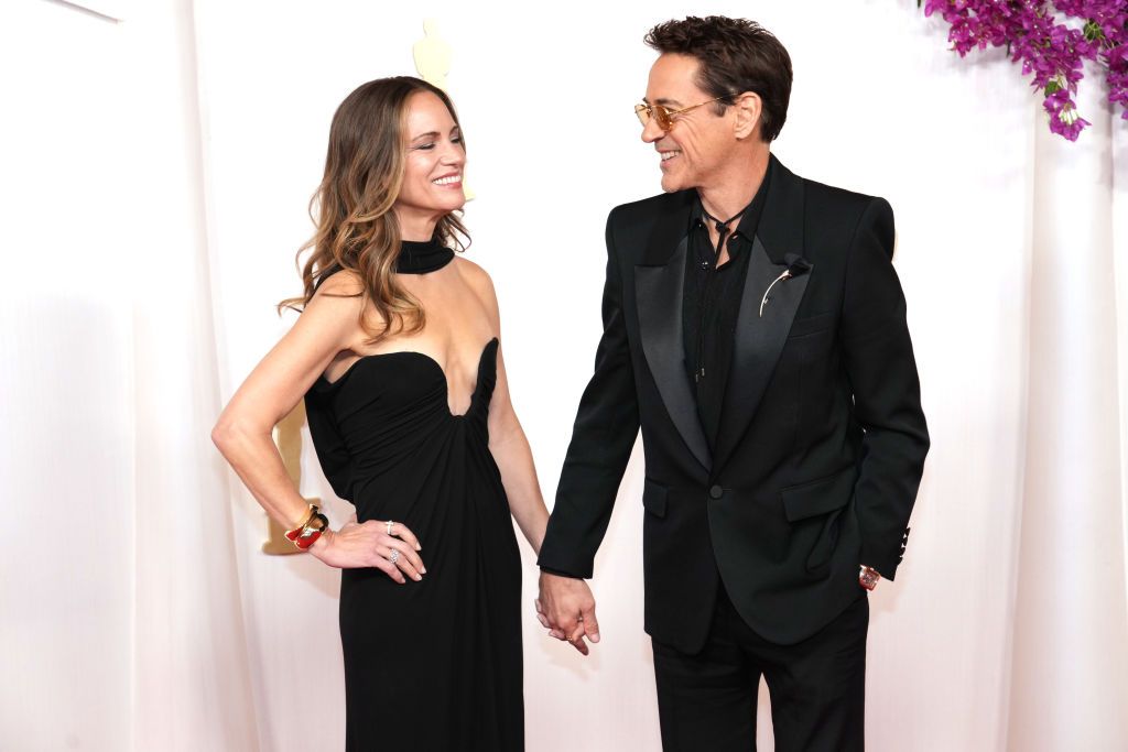 HOLLYWOOD, CALIFORNIA - MARCH 10: Susan Downey and Robert Downey Jr. attend the 96th Annual Academy Awards at Dolby Theatre on March 10, 2024 in Hollywood, California. (Photo by Jeff Kravitz/FilmMagic)