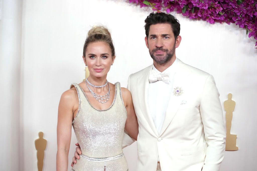 HOLLYWOOD, CALIFORNIA - MARCH 10: Emily Blunt and John Krasinski attend the 96th Annual Academy Awards at Dolby Theatre on March 10, 2024 in Hollywood, California. (Photo by Jeff Kravitz/FilmMagic)