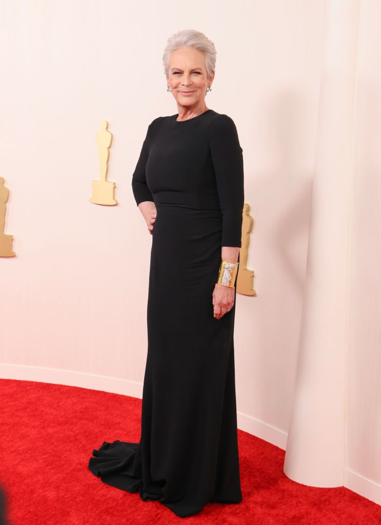 HOLLYWOOD, CALIFORNIA - MARCH 10: Jamie Lee Curtis attends the 96th Annual Academy Awards on March 10, 2024 in Hollywood, California. (Photo by Rodin Eckenroth/Getty Images)