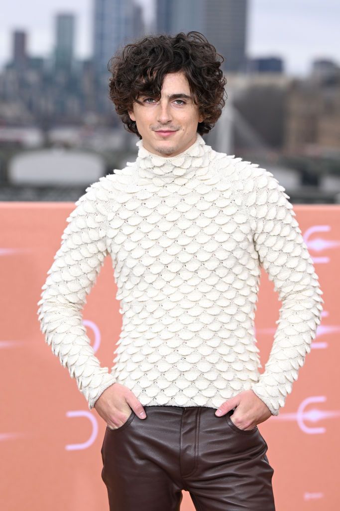 LONDON, ENGLAND - FEBRUARY 14: TimothÃ©e Chalamet attends the London photocall for "Dune: Part Two" presented by Warner Bros Pictures & Legendary at IET London on February 14, 2024 in London, England. (Photo by Jeff Spicer/Getty Images for Warner Bros. Pictures)