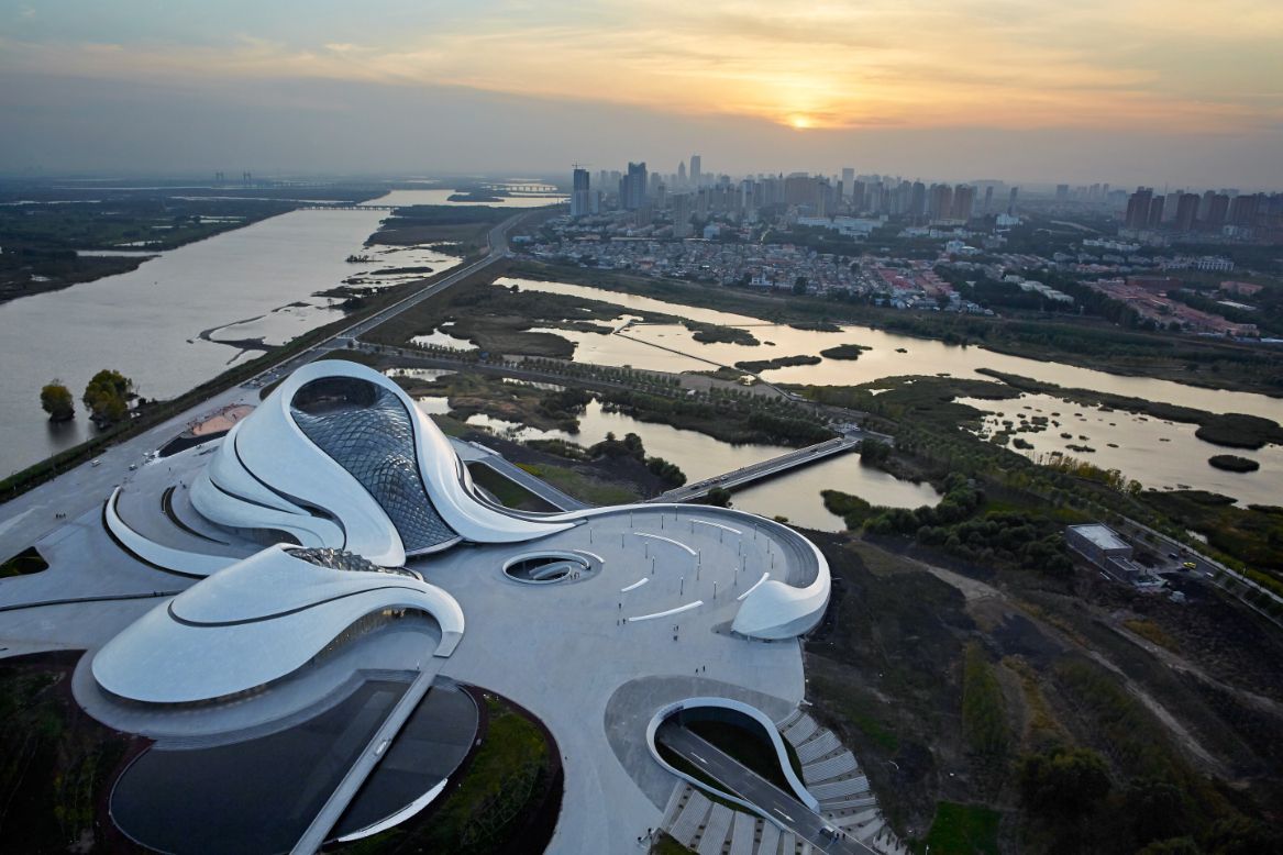 Bird's-eye view of the Harbin Grand Theatre, designed by MAD Architects (Photo: Hufton+Crow)