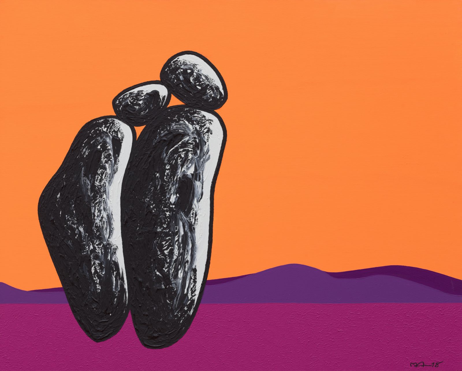 Ma Desheng "Sunrise and Sunset" (2018) on view for "Wish Upon aRock – Ma Desheng's Touring Solo Exhibition" at 3812 Gallery, March 11 - April 12, 26/F Wyndham Place, 40 Wyndham Street, Central (Photo: courtesy 3812 Gallery)