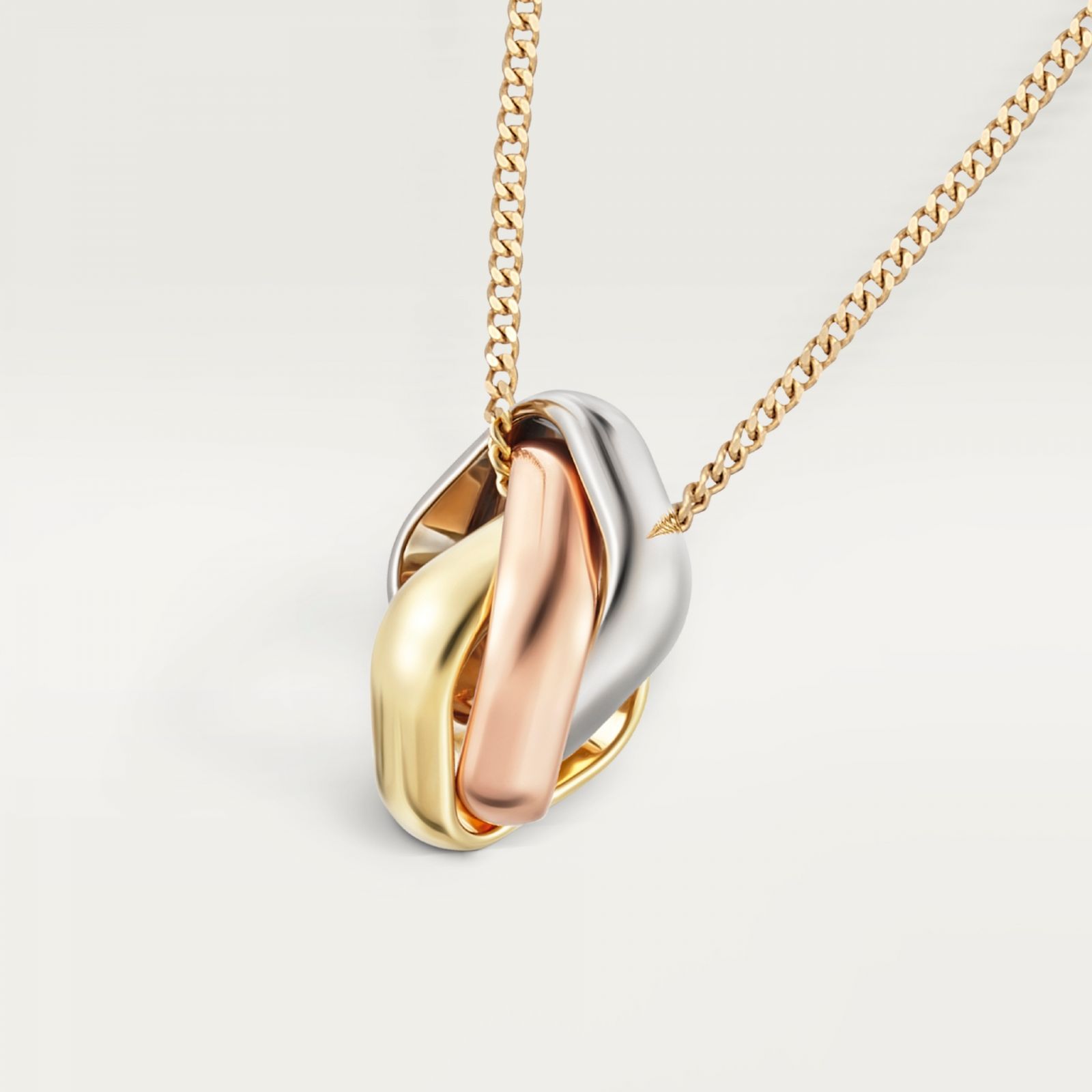 Trinity系列方形三環戒吊墜。(Photo: Cartier)
