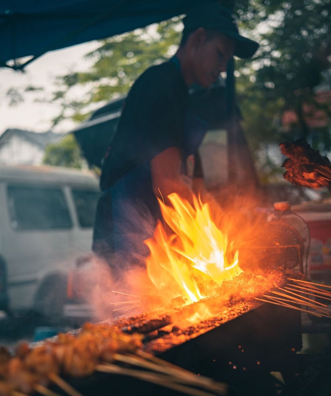 Satay in the making (Photo: Instagram / @czrproduction)