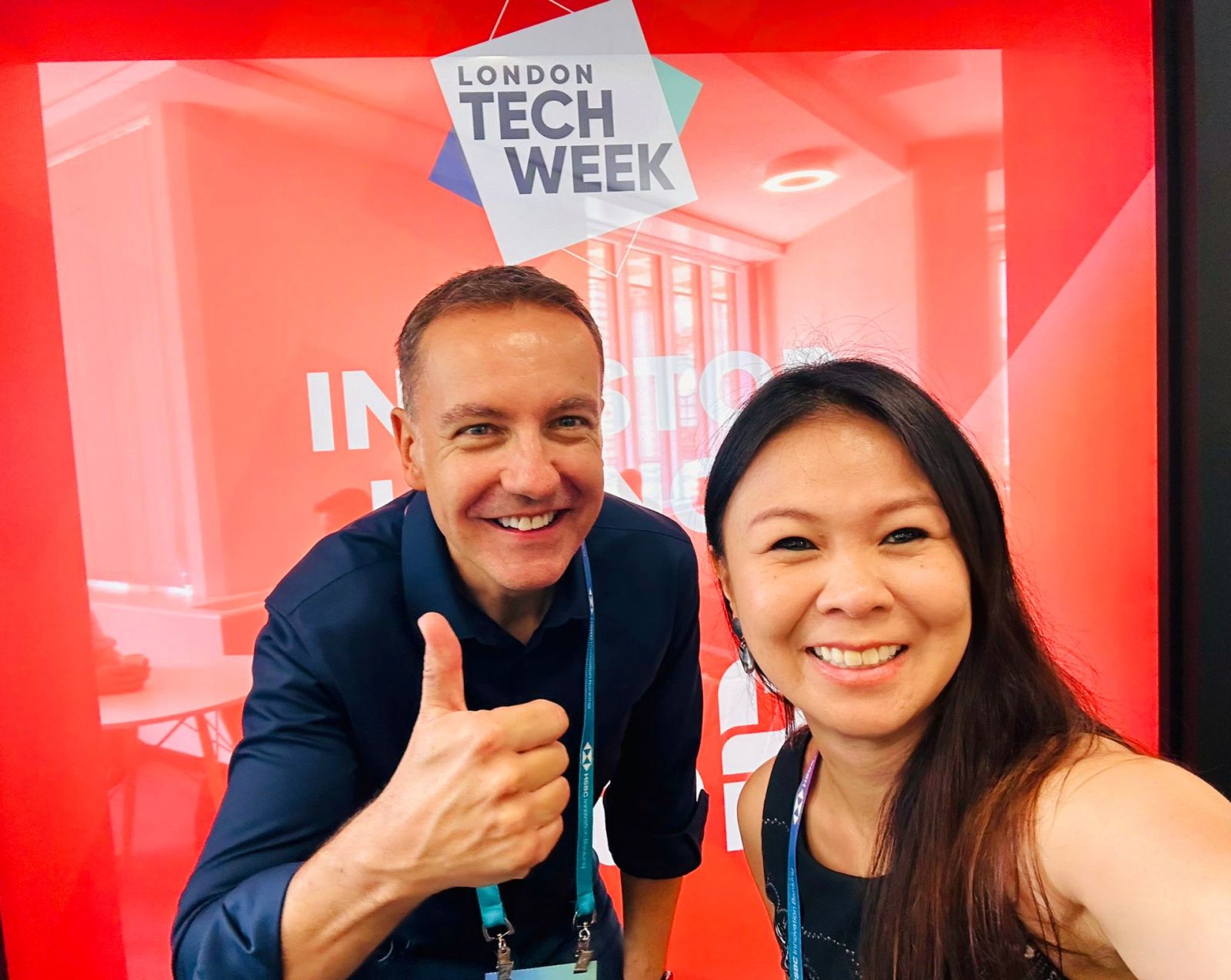Steve Melhuish with Jessica Cheam at London Tech Week