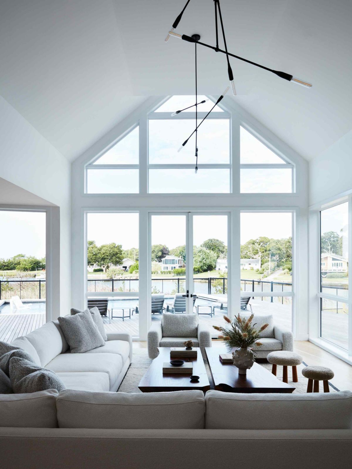 A picturesque view with ample natural light fills the living area