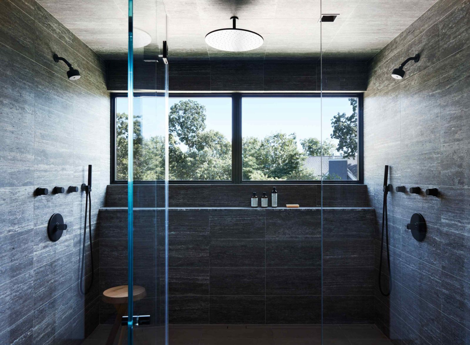 His and hers showers in the primary bathroom