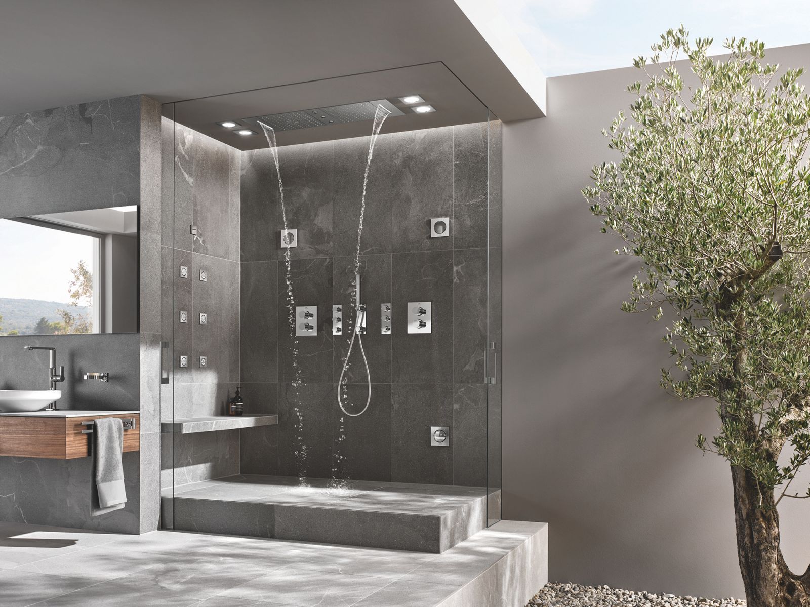 Grohe Rainshower Aqua ceiling and body spray modules