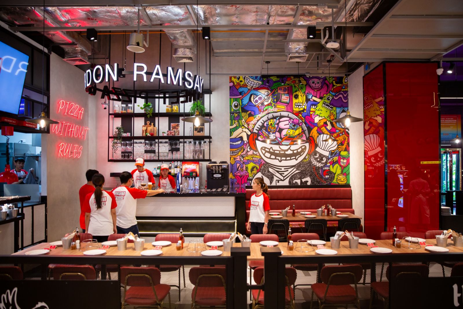 บรรยากาศสีสันสดใสของ ​Gordon Ramsey Street Pizza (ภาพ: Gordon Ramsey Street Pizza)