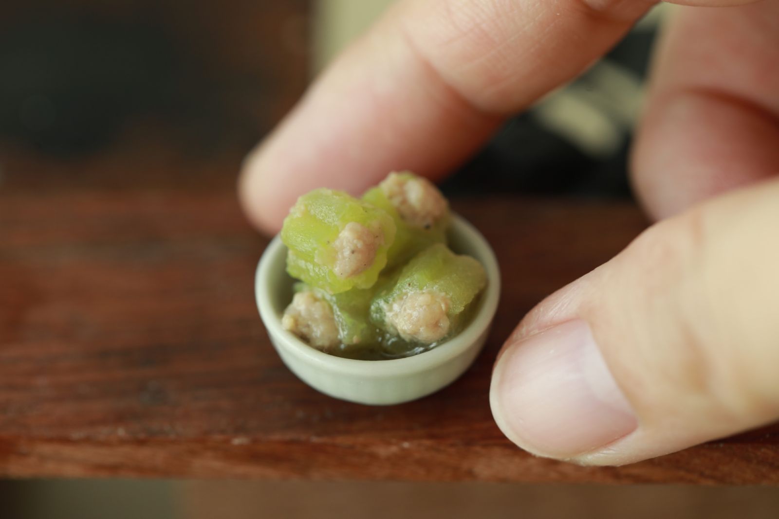 Miniature Bitter Melon stuffed with Minced Pork from Le Petit Restaurant