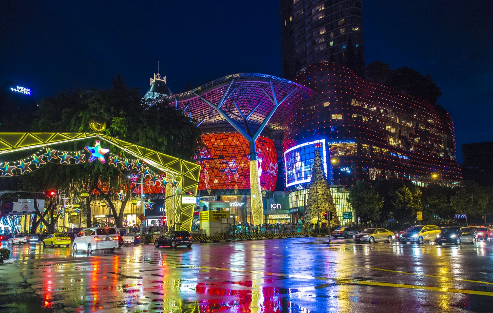 Orchard Road Singapore after a rain storm