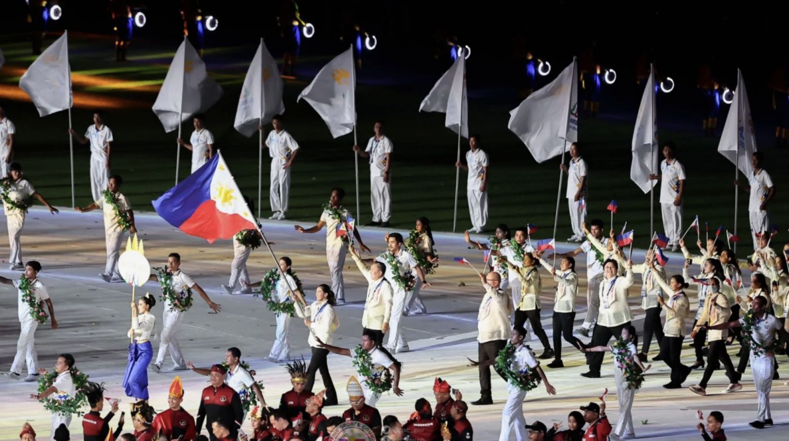 Filipino contingent at parade of nations during the Southeast Asian Games 2023 (Photo: Philippine Sports Commission / Twitter)