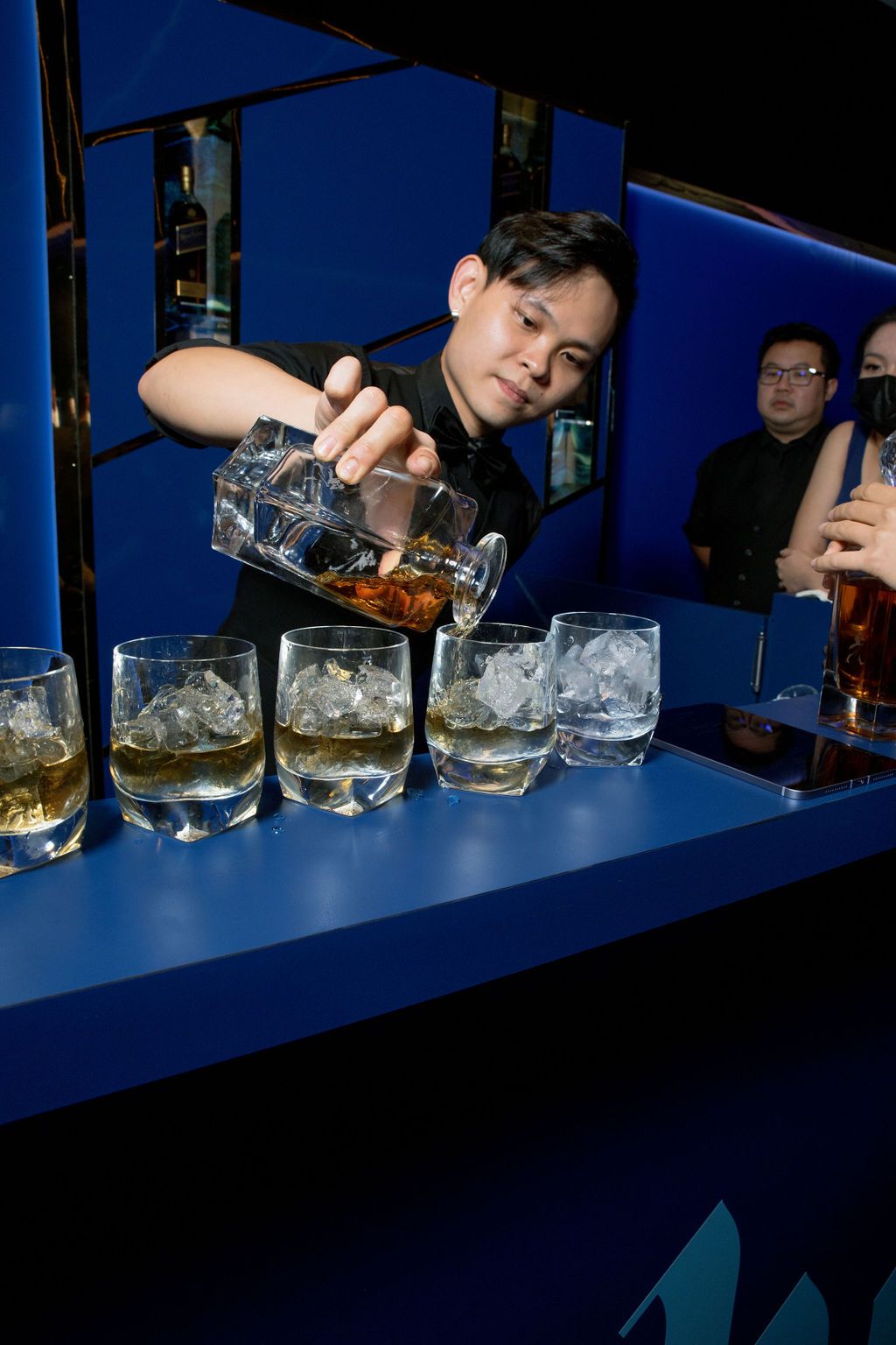 Jonnie Walker Blue Label bartender serving up the drinks of the evening