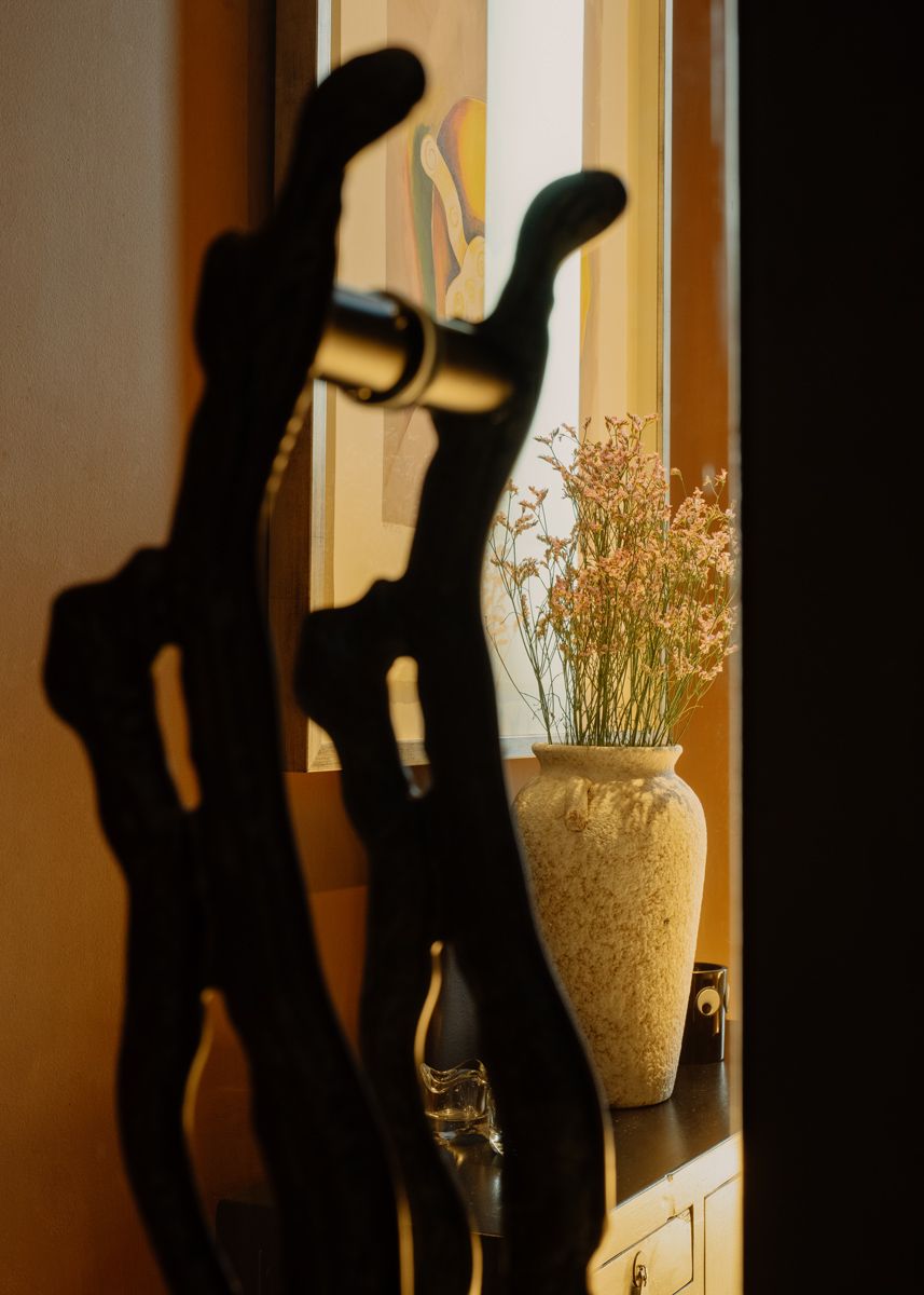 Detail of the antler-like door handle