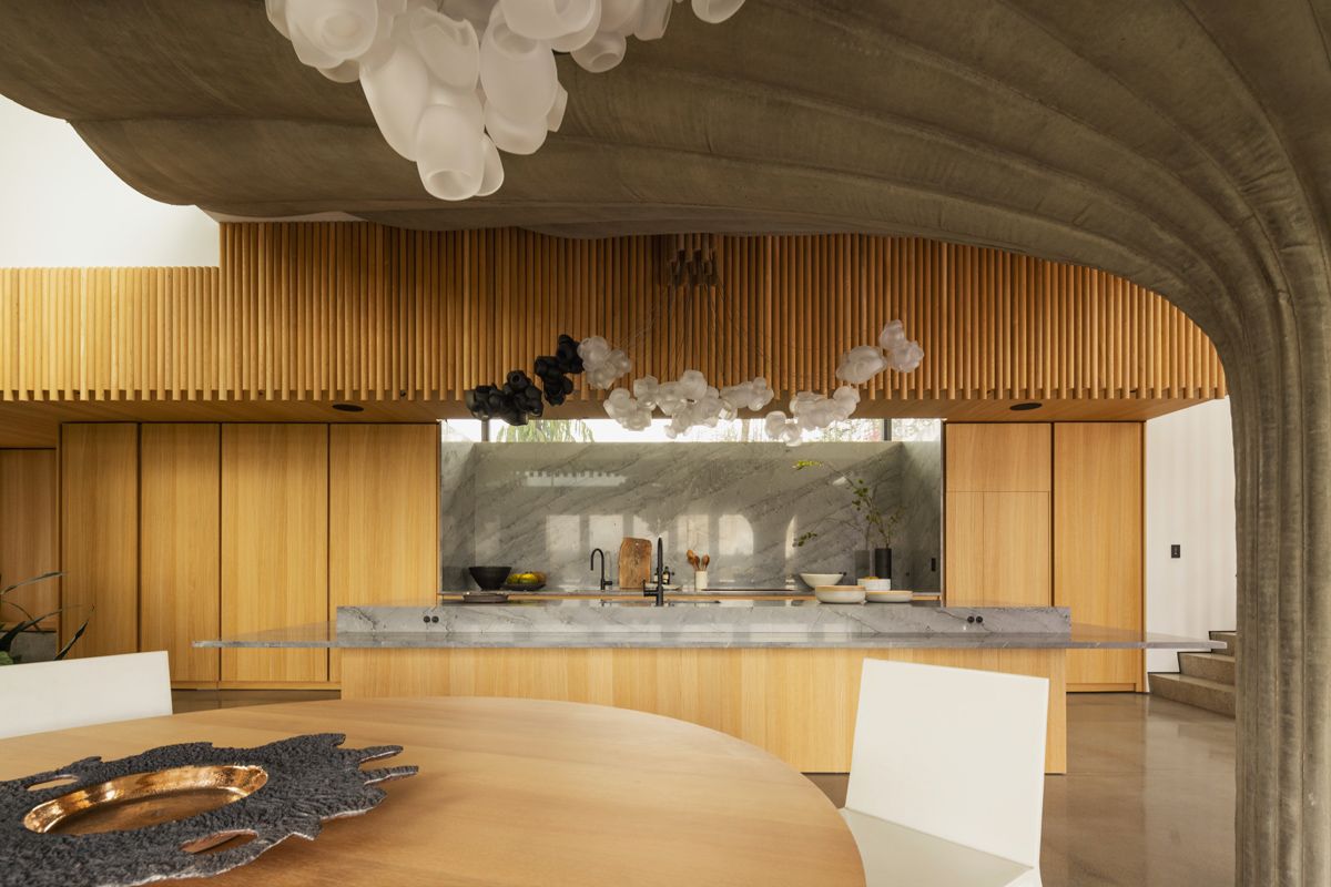 View of the kitchen from the dining room