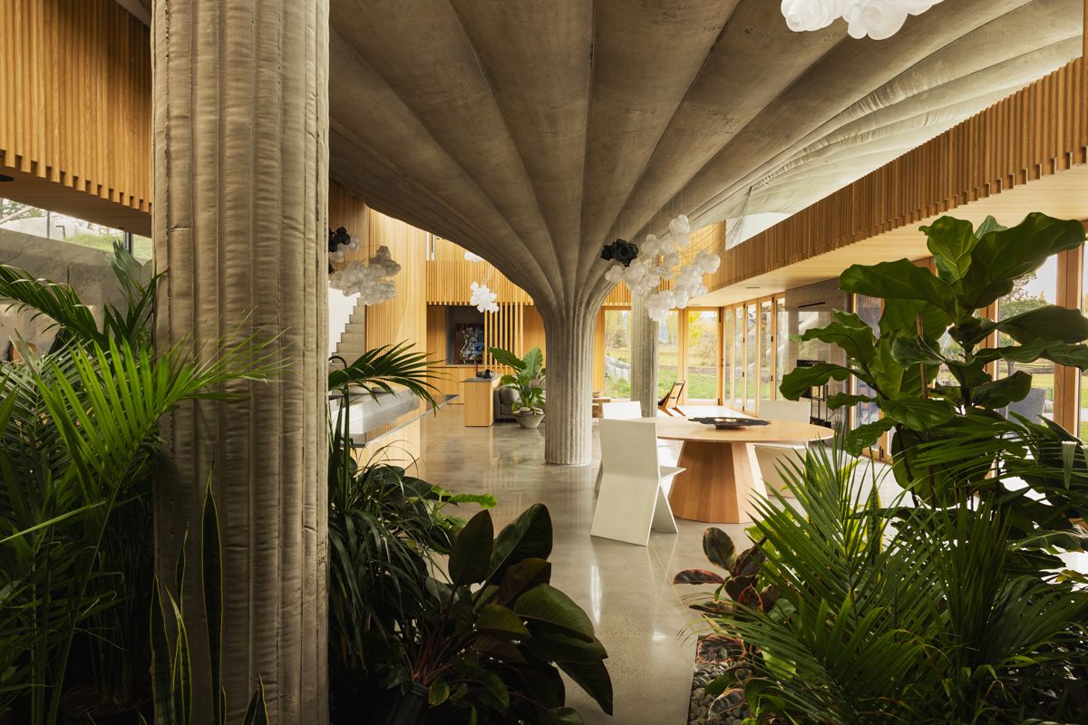 View of the kitchen and dining space