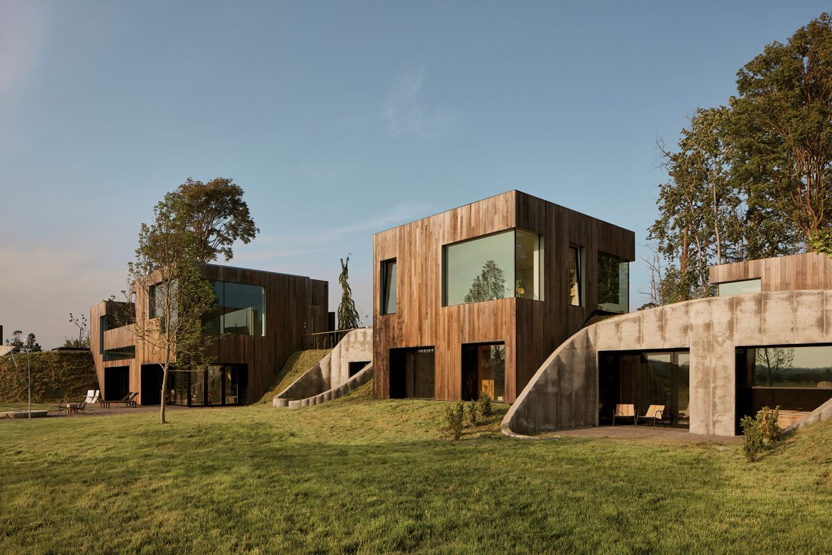 The exterior view of the home