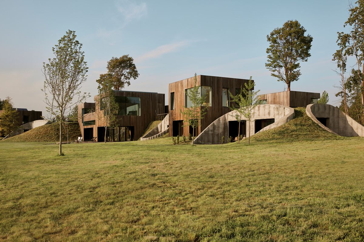 The exterior view of the home