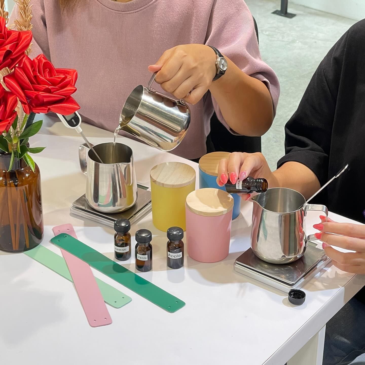 Pouring candle workshop at Fickle Lifestyle