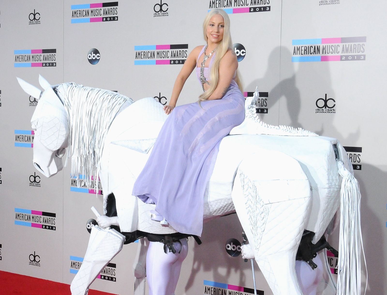 LOS ANGELES, CA - NOVEMBER 24:  Singer Lady Gaga arrives at the 2013 American Music Awards on November 24, 2013 at Nokia Theatre L.A. Live in Los Angeles, California.  (Photo by Barry King/FilmMagic)