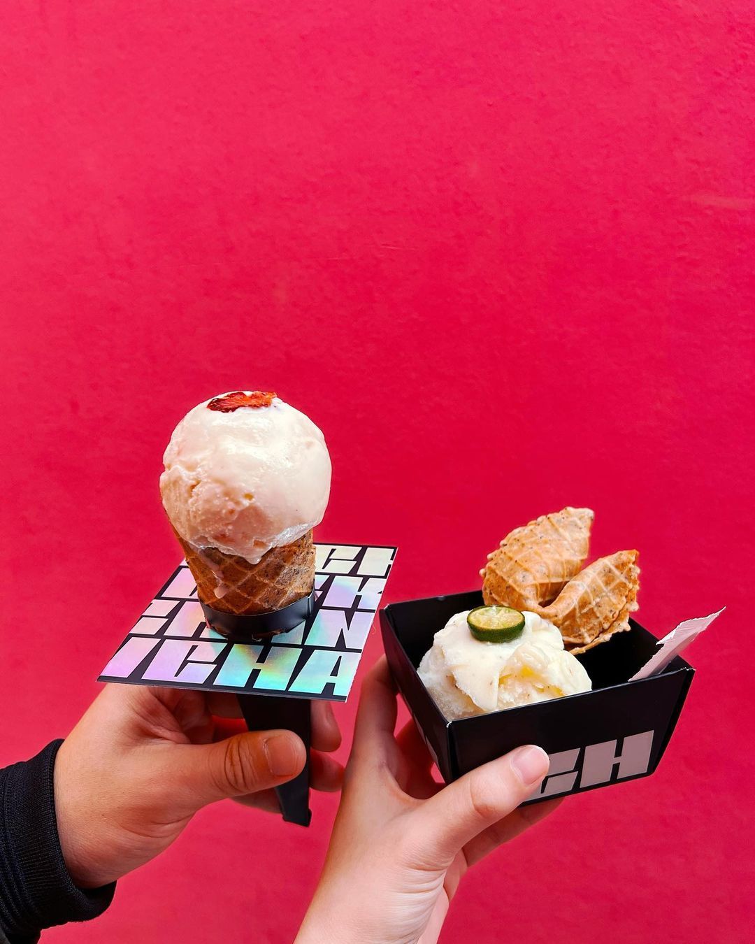 Wasabi ice cream and gin and tonic-inspired sorbet (Photo: Instagram / @heycilipadi)