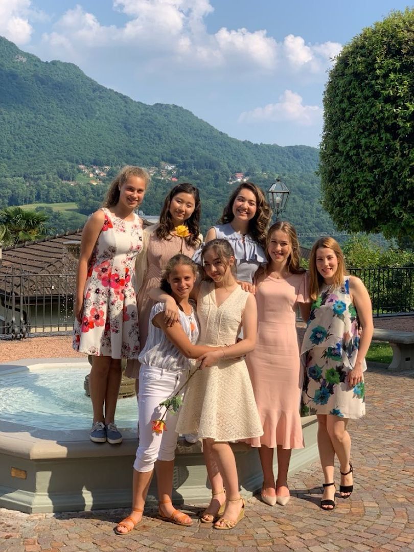 Mira and some of her fellow boarding school friends