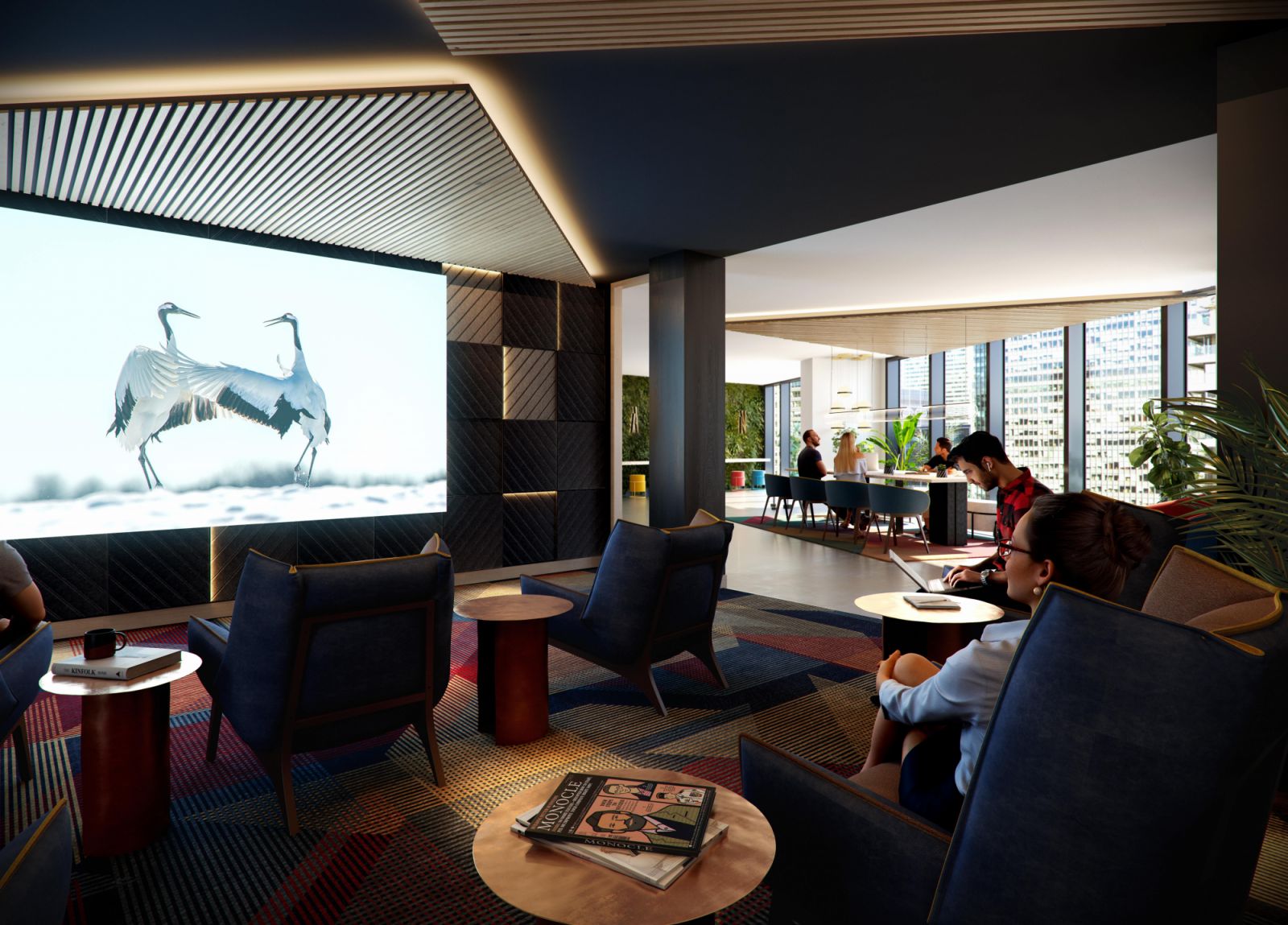 The cinema lounge at Aspen at Consort Place in London