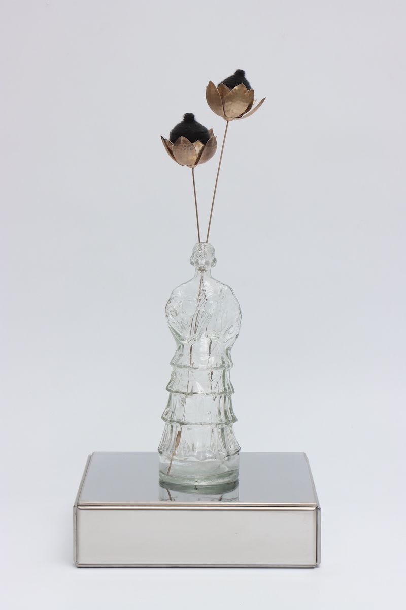 Pinaree Sanpitak's "Lotus Lady" (2024), Paper, needle, glass, metal (Photo: courtesy of the aritst)