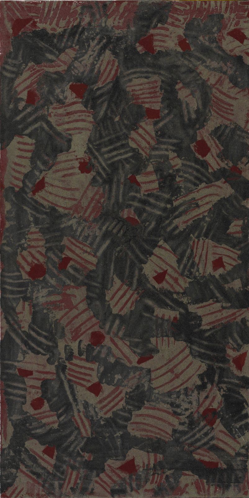 Mohsen Vaziri Moghaddam's "Untitled from the 'Sand Composition'" series (2016), Sand and color on canvas (Photo: courtesy of Dastan Gallery)