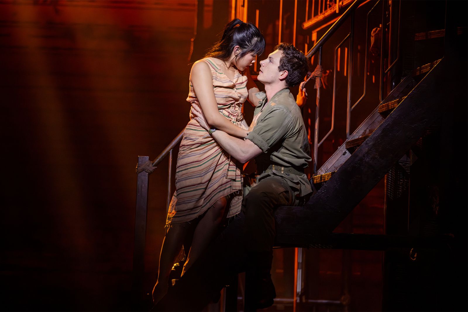 Abigail Adriano and Nigel Huckle in ‘Miss Saigon’ A scene in ‘Miss Saigon’ (Photo: Daniel Boud)