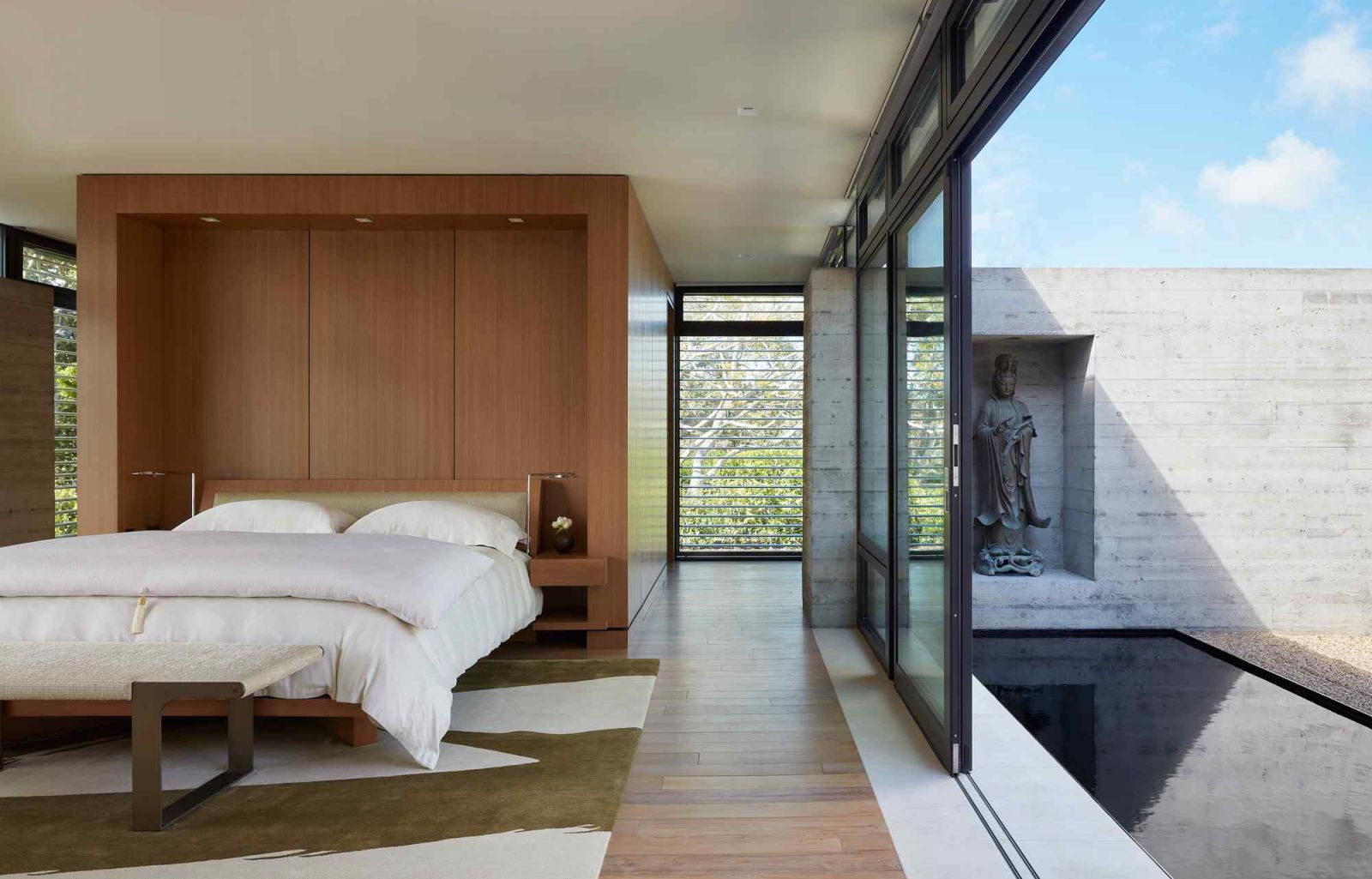The master suite has its own private zen-like courtyard