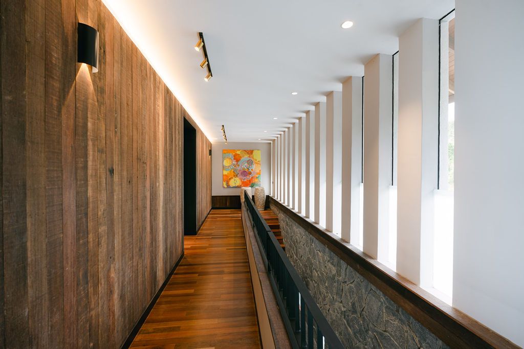 The curated artwork corridor