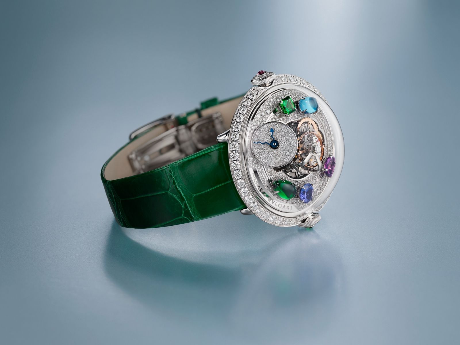 寶格麗與MB&F合作創作的Bulgari X MB&F Legacy Machine FlyingT Allegra 腕錶。（Photo: Bulgari）