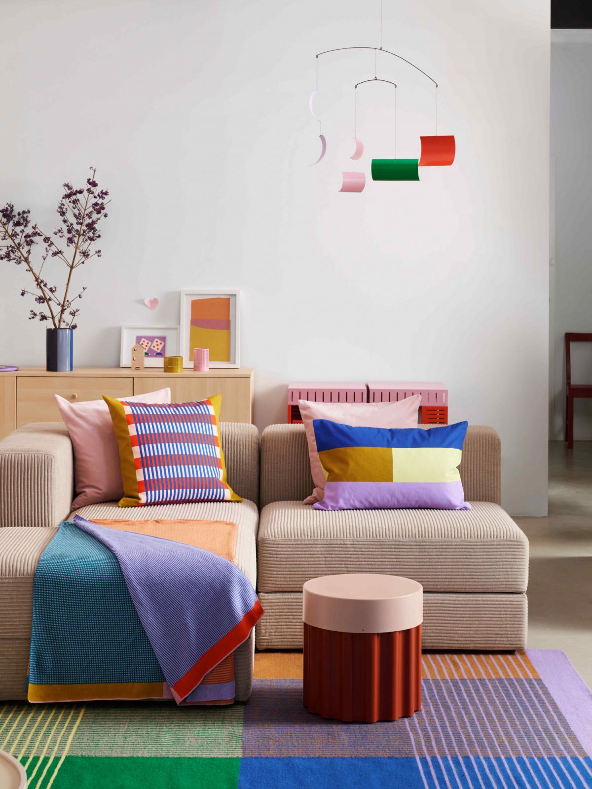 Dopamine decor is mixing bright, saturated tones with more muted ones
