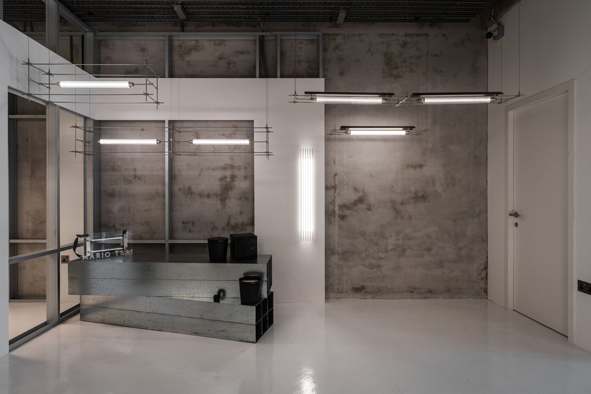 An industrial setting displaying Mario Tsai's lighting at The Lab2.1