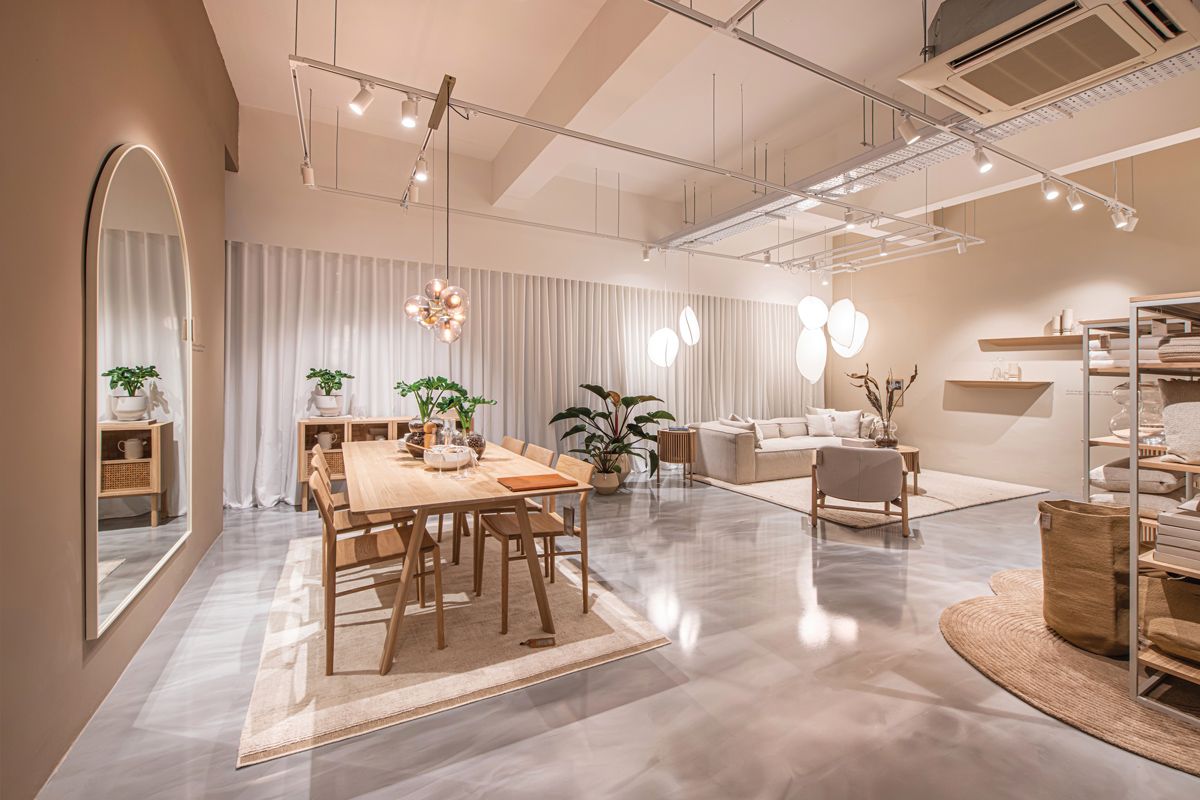 Bolia's Scandi-chic showroom is dressed in pale wood